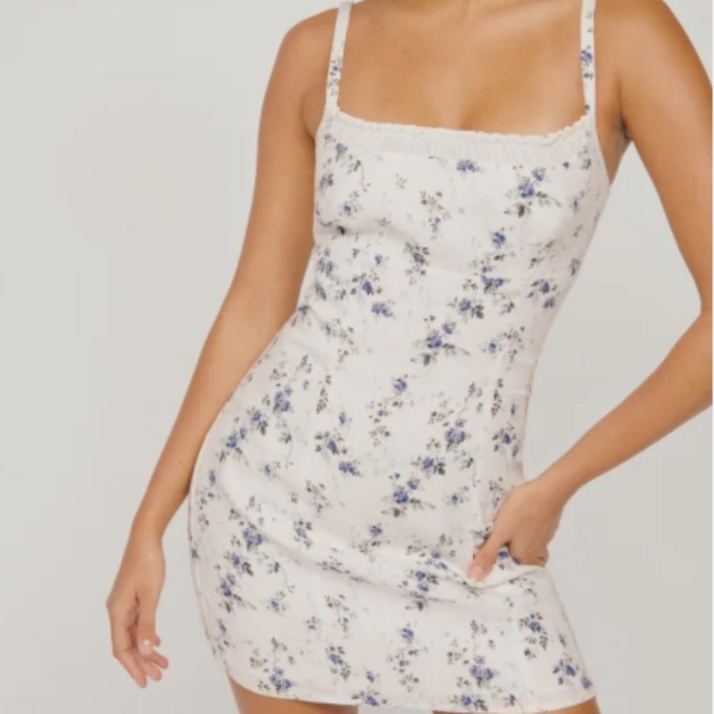 NWT Reformation Aperol Linen Dress - Madeline Print